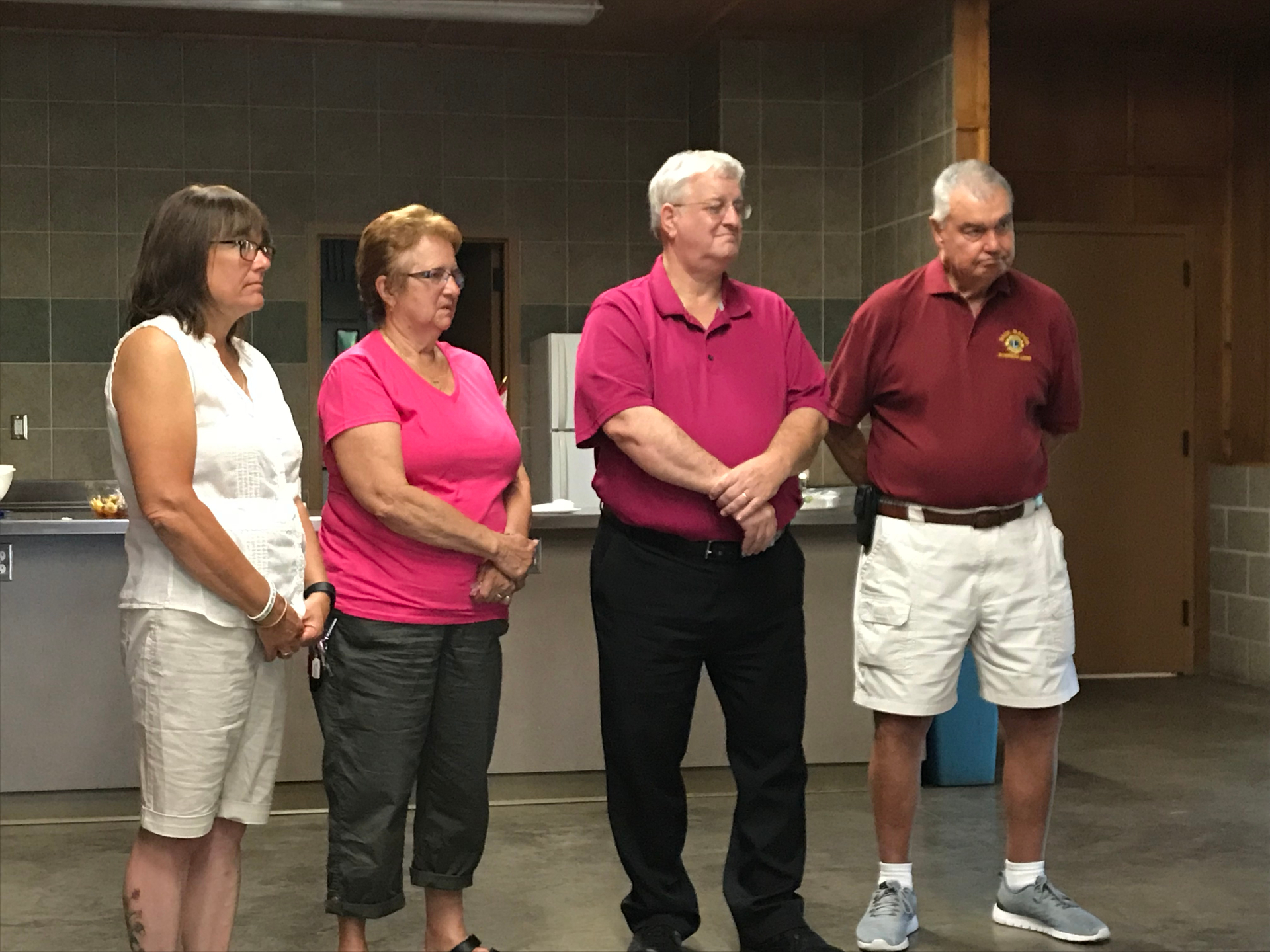 Welcoming new members Lia, Connie, Ray, and Bill at the July 2018 induction